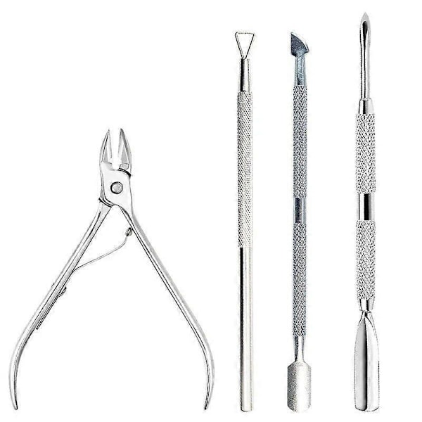 4-delars Professionell Manikyrset med Nagelsax och Dödhuds Remover, Rostfritt Stål Nagelverktyg ZH200-18