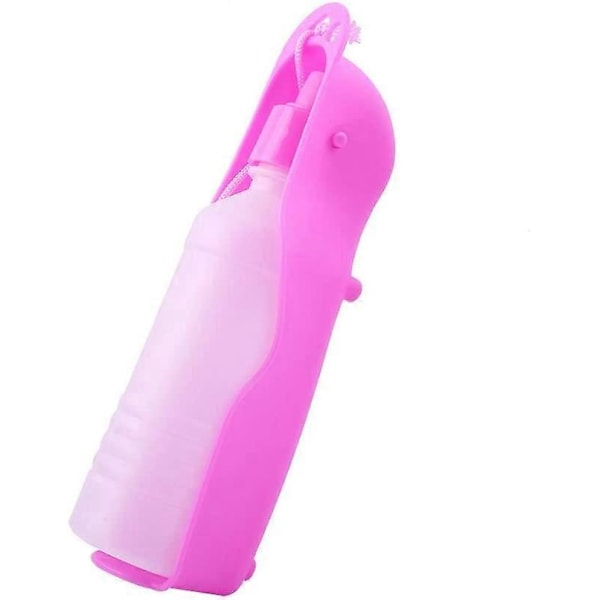 250ml/500ml juomapullo kannettavalla muovisella vesiastian pullolla koiralle, pennulle, kissalle, matkajuomapullo (Pinkki 250ml)