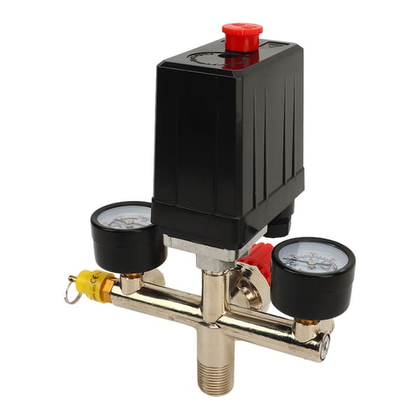 Luftkompressor trykafbryder dobbelt regulator automatisk trykreguleringsventil amerikansk port 0-12BAR 0-180PSI