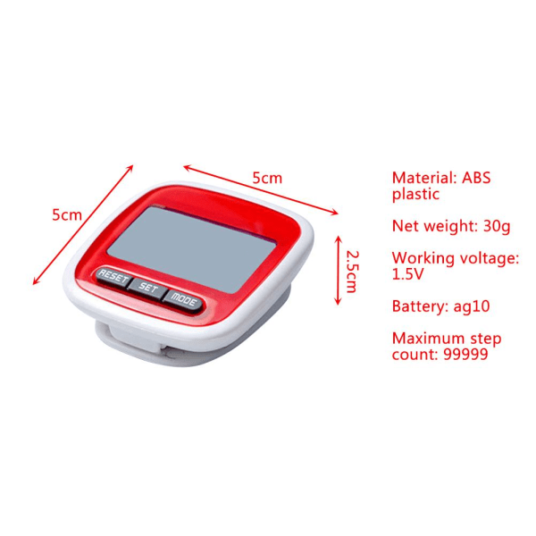 Enkel skritteller LCD Dispaly 3D Walking Step Counter Skritteller Løping Walking Passometerteller med klips