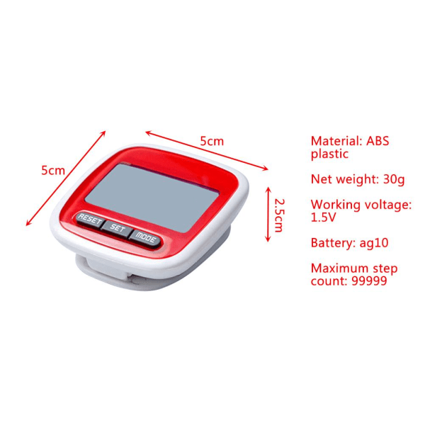 Enkel stegräknare LCD-skärm 3D stegräknare stegräknare löpning promenad stegräknare med klämma