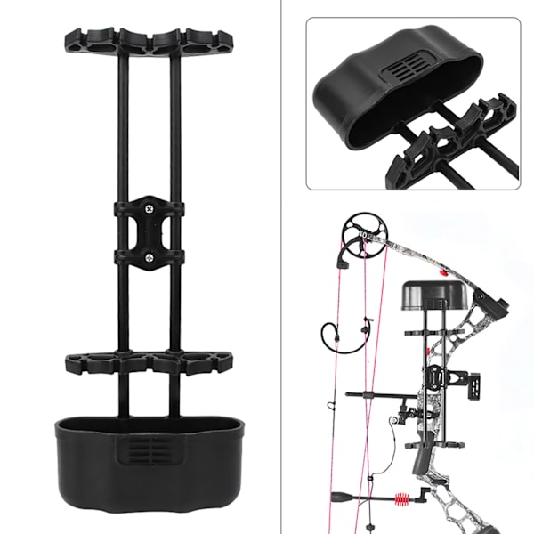 Bueskyting Jakt hurtigutløser for 5 piler Quiver for Compound Buer Container Accessory Black