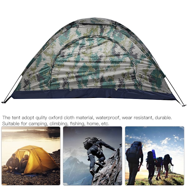 Utomhus en person Fritid Vindtätt tält för camping fiske klättring kamouflage