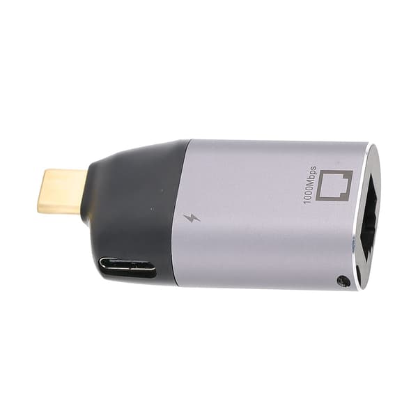 USBC til RJ45-adapter i aluminiumslegering, han til hun PD3.0 Ethernet-opladerkonverter