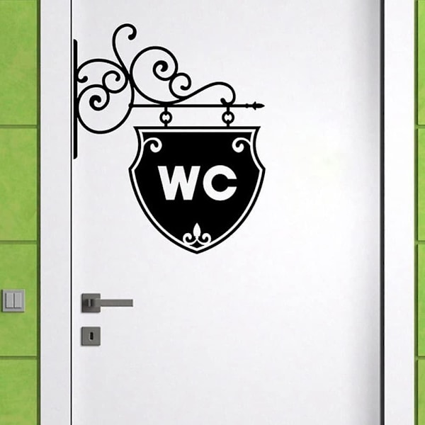 20*16cm Vintage WC-wc:n kylpyhuoneen oven seinätarra koriste vinyyli koti sisustus vedenkestävä tarrat wc-kyltti seinätarrat