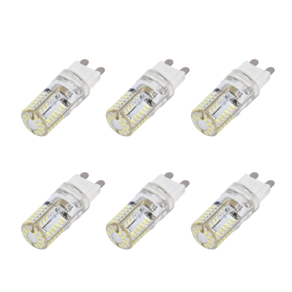 6 kpl G9 58LED-lamppu 6W 220V Kattolamppu Silikoniseinälamppu Eteiseen Lämmin valo