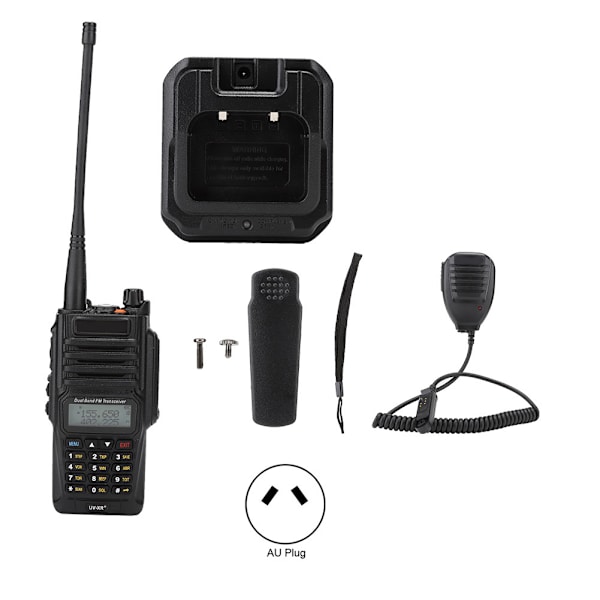 För Baofeng UV-XR PLUS 128 kanaler IP57 vattentät walkie talkie + handmikrofon 100-240VAU-kontakt