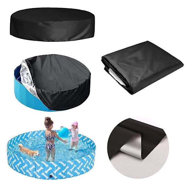 Vattentätt Runt Spabadskydd Utomhus, Vattentätt Spabadskydd, UV-beständigt Vindtätt Badkarsskydd för Pool, Svart, 200×30cm