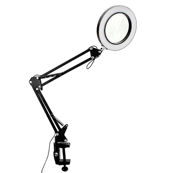 Forstørrelsesglas Skrivebordslampe med Lys og Klemme - 10x Forstørrelse - 3 Farvetilstande - 10 Lysstyrkeniveauer