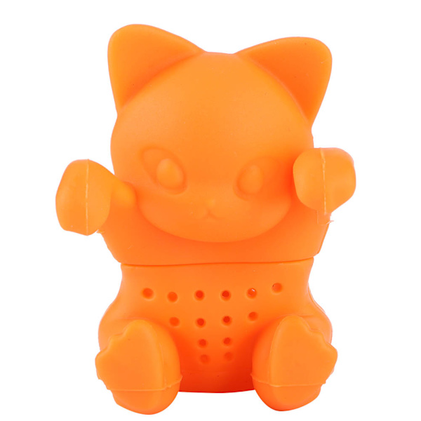 Söt kattformad lös tebladssil Filter Silikon Te Infuser Tillbehör för hemmakontoret