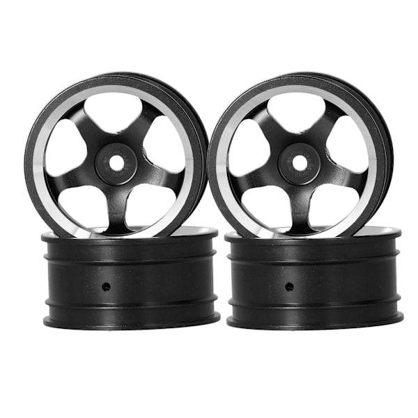4 kpl RC alumiiniseospyörän vannekeskiöt MN86 1/12 RC Crawler -päivitystarvikkeet Musta