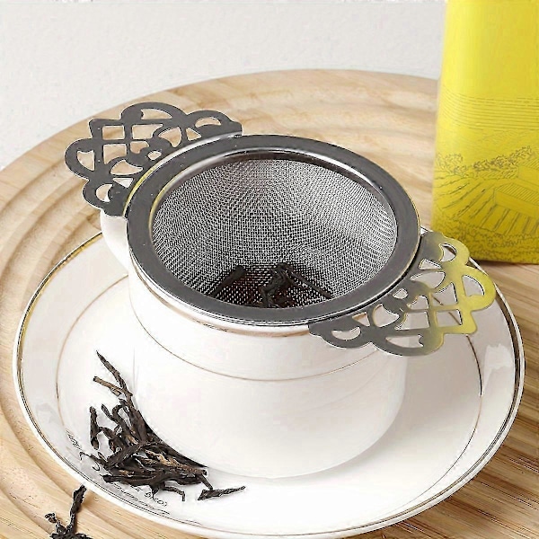 1 stk., Te-si, Te-brygger, Te-infusionsenhed med mesh, Premium tefilter, 304 rustfrit stål te-si med mesh og blondekant, Kaffefilter, Te-filter med mesh,