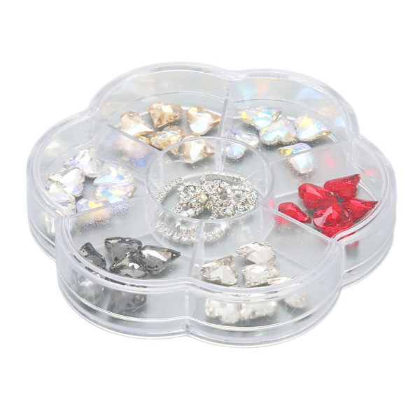 1 æske Resin Nail Art Ornamenter Skinnende negletilbehør Gør-det-selv-dekorationsudstyr i flere størrelser