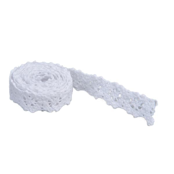 Spetsband 20 Yards 1.5cm Bredd Retro Stil Behaglig Känsla Bra Spetsdesign för Kläder Skor Hattar Väskor Vit