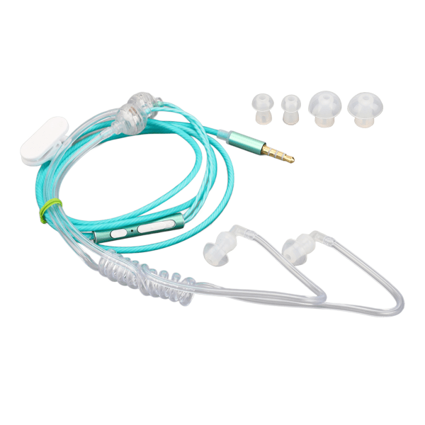 Air Tube-hörlurar Ergonomisk strålningsfri brusreducering Bärbar Binaural 3,5 mm Air Tube-headset för bärbar dator surfplatta Grön