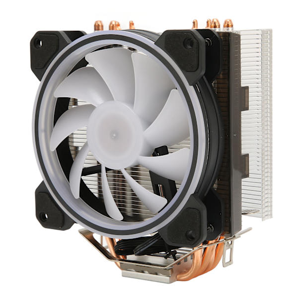 CPU-køler med RGB-lys 12 cm blæser 12V 3-benet 4-benet interface Plug and Play Mute CPU-køleblæser til stationær computer
