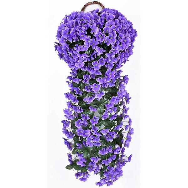 Kunstig Hængeblomst Vinstok Plante til Hjemmehaveindretning - Indendørs Udendørs Lot hvid