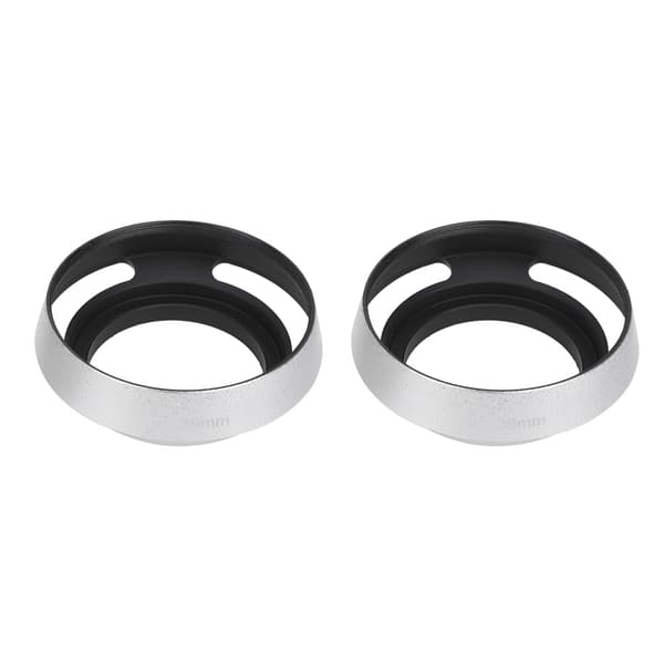 2 stk. hul udformet objektivhætte i aluminiumslegering 39 mm til Leica-kamera, sølv