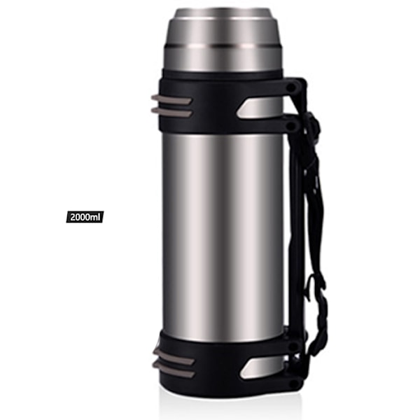 2000 ml utomhusvattenflaska vakuumkopp campingvattenkokare dricksflaska