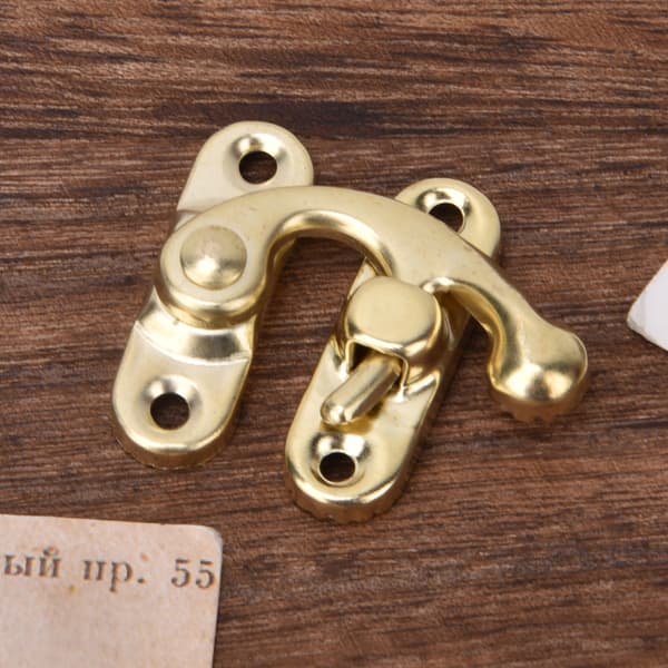 30 st Haspel Retro Stil Järn Låskrok Haspel för Smycken Presentaskar 3,2 x 2,8 cm Gul Höger Låskrok Haspel