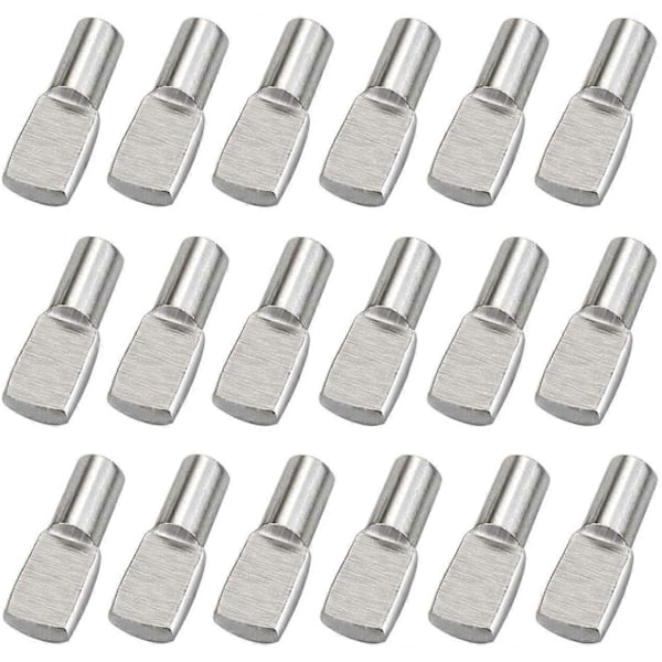 60 st 5 mm Hyllbärare Hyllstift Kit Nickelpläterade Skåp Möbler Hyllbärare Peggar Skedform Hyllfäste Peggar Perfekt för Hyllhål på Ca