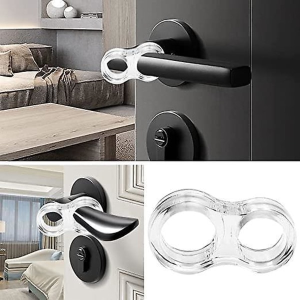 Dørstoppere, Dørhåndtakbeskytter, Silikon Dørstopper, 4 Stykker PVC Dørhåndtakstopper Dørfanger Silikon Dør Anti-Håndtakbeskytter (Klar)