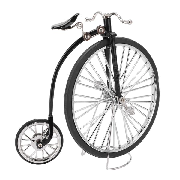Cykelmodel Sort Store Små Hjul Retro Design Legeringsmateriale Legetøjscykelpynt til Borde Bogreoler