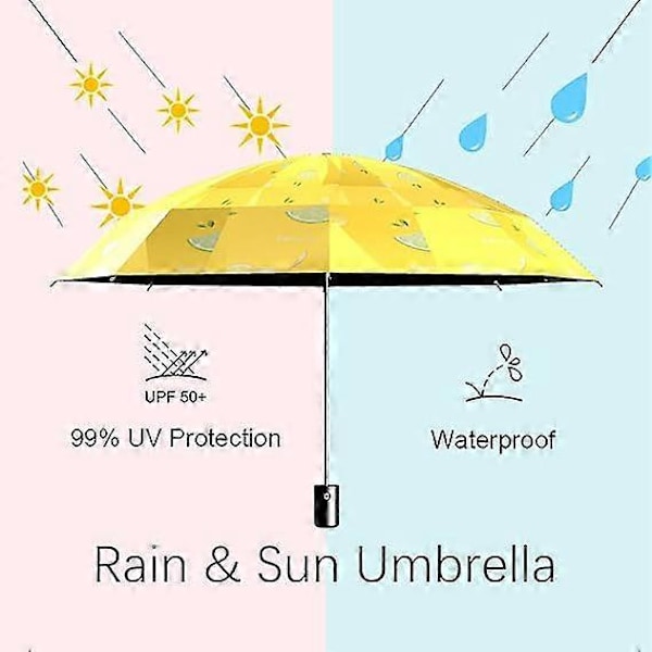Anti-UV Paraply, Automatiskt Paraply med 9-Ribbstark Design, Kompakt & Portabelt Flera Färger, B Stil