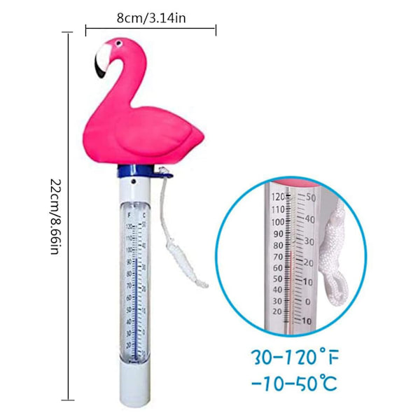 Flytende badetermometer for vanntemperatur med snor, badetermometer for utendørs- og innendørsbassenger, spa og boblebad