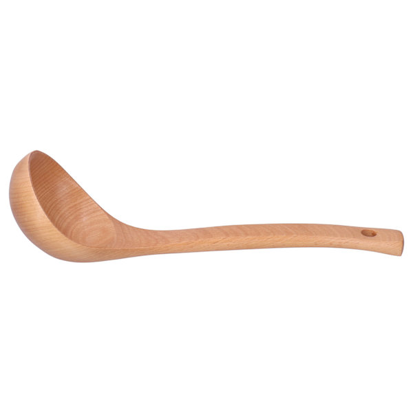 Træslev til suppe med ophængningshul, langt håndtag, letvægts 27,5x7,5cm/10,8x2,9in