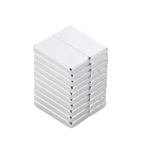 20 kpl Neodyymimagneetteja, vahva harvinaisten maametallien magneetti, tankomagneetit askarteluun, tieteeseen, tee-se-itse-projekteihin ja jääkaappimagneetit monikäyttöön - 20 x 10 x 2 mm