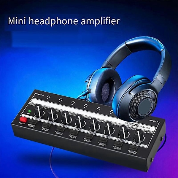 HA800S Kompakt Lydforsterker 8 Kanaler Mini Stereo Effektforsterker - EU Plugg