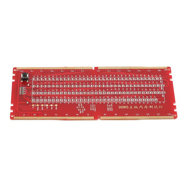 DDR5 RAM-hukommelsespladstesterkort med LED-lys, bærbart til PC-bundkort RAM-hukommelsesvedligeholdelse, rød