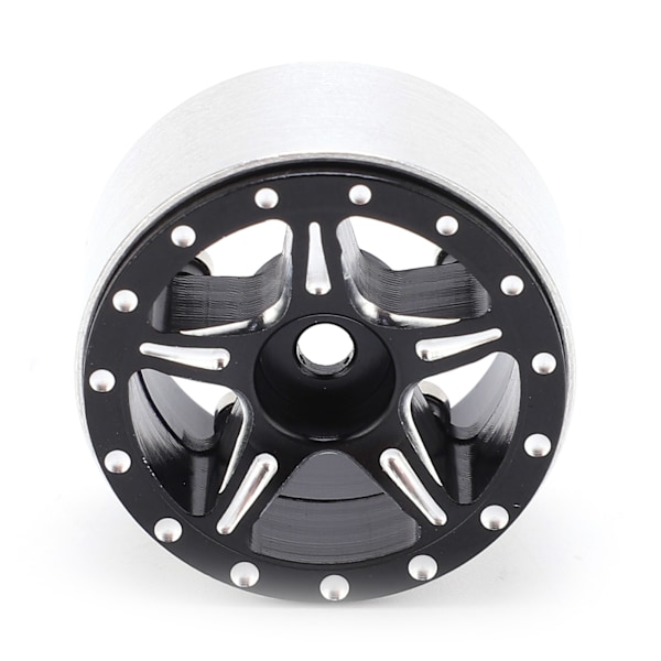 4 st RC Aluminium Alloy Beadlock Hjul Fälg Nav för Axial SCX24 90081 1/24 RC Bil Uppgradering Delar Svart