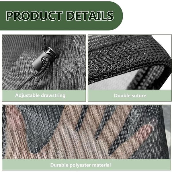 Houhence – 80 cm regnvandsbeholderdækken – Justerbar snøre – Holder blade og myg ude – Holdbar polyester