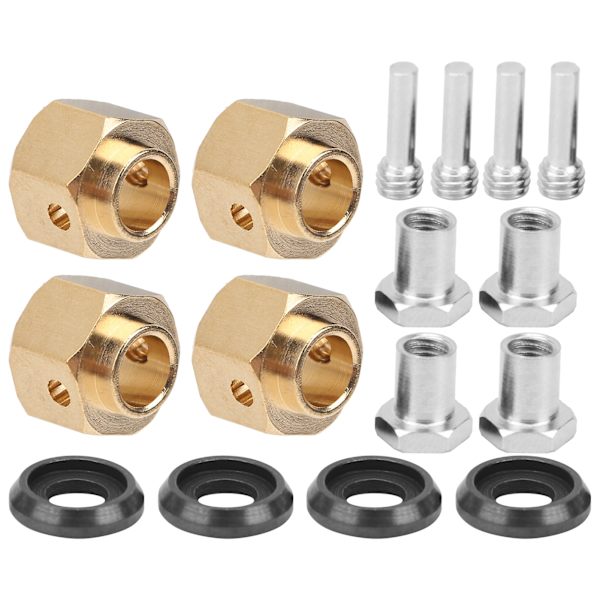 4 kpl messinkinen yhdistäjäpyörän napaheksasovitin sopii TRX4 TRX6 1/10 RC-automalliin 10 mm