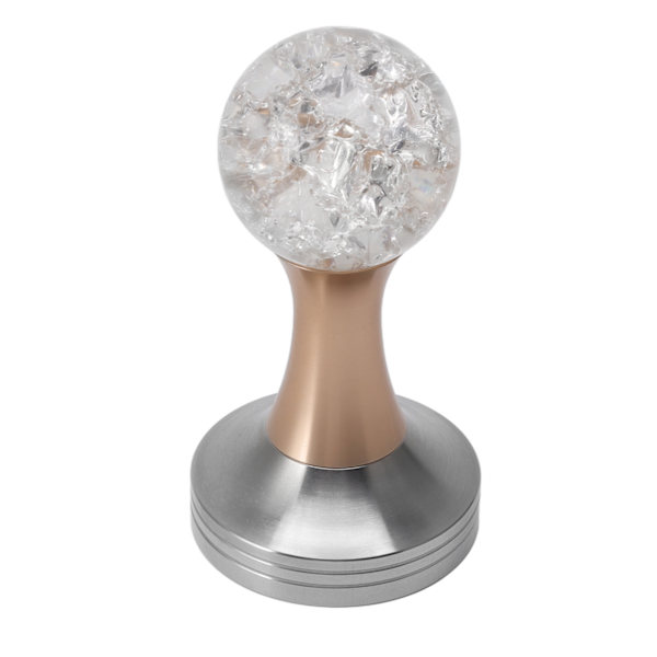 Kristallkula Kaffe Flat Tamper Rostfritt Stål Bas Pulver Hammare för Kaffe Tillbehör Guld 58mm