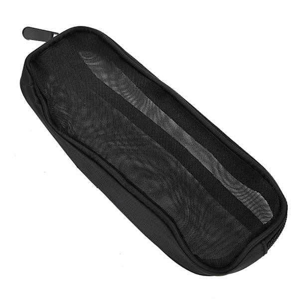 Sminkborstar Case Bärbar Nylon Dragkedja Sminkborstar Väska Kosmetika Borstar Set Väska Svart