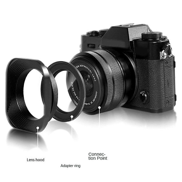 Fyrkantig Form Motljusskydd 52mm För DSLR Kamera Spegellös Objektiv