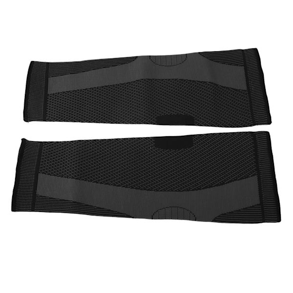 1 par sport knäskydd förlängda stickade tryckavlastare andningsbara 2 korrugeringsmönster svart L 46cm