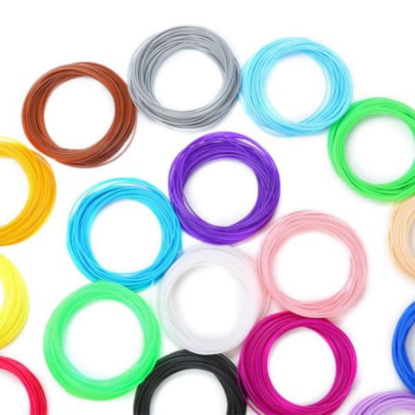 20 rullar 3D-pennfilament PLA 10,9yd längd blandade färger utjämnande säkra 3D-pennfilamentpåfyllningar för utbyte
