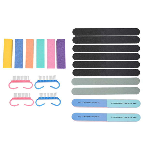 20 st Nail Files Professionell Nagelkonst Slipning Fil Poleringsbuffer Manikyrset