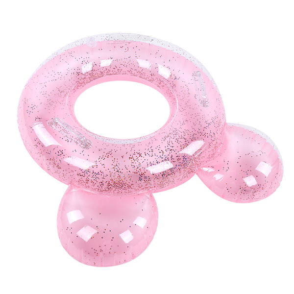 Uppblåsbar cirkel Rosa paljetter Simring Livbojar för barn Flickor Baby lysande Söt flytande säng Pool Sommarleksaker60cm/23,7in