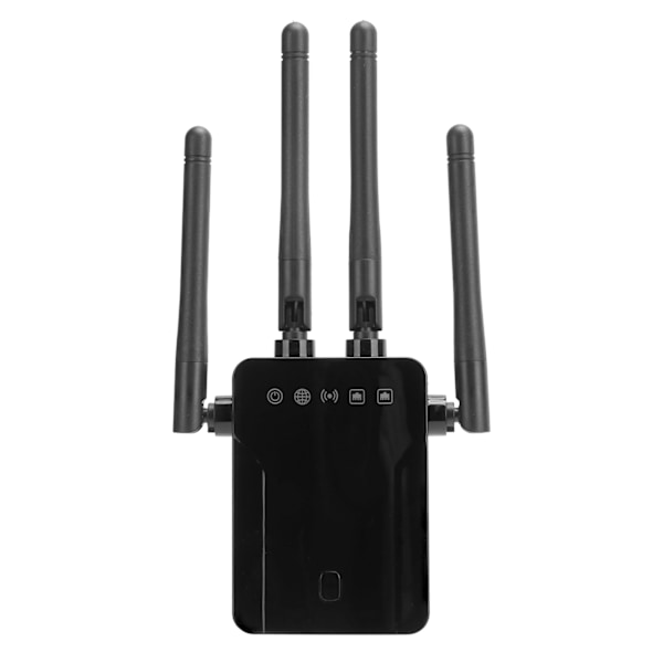 WIFI-langaton toistin 300M Internet-verkon signaalinvahvistin 2 Ethernet-portilla 4 antennia Musta 100-240VUS-pistoke