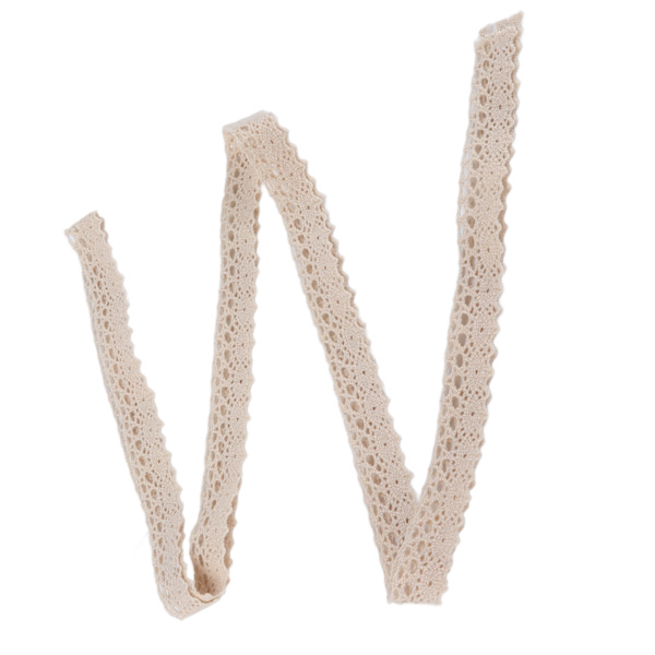 Spetsband DIY Bomulls Nät 1,5 cm Bredd 20 Yards Utsökt Spets Trim för Gardin Kläder Bordsduk Present DekorationBeige