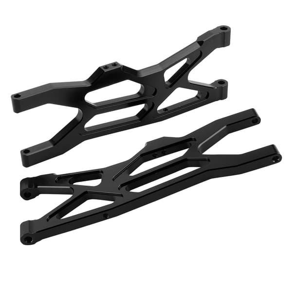 1 par bageste nedre svingarmsdele i aluminiumslegering, der passer til ARRMA 1/10 RC-bil, sort