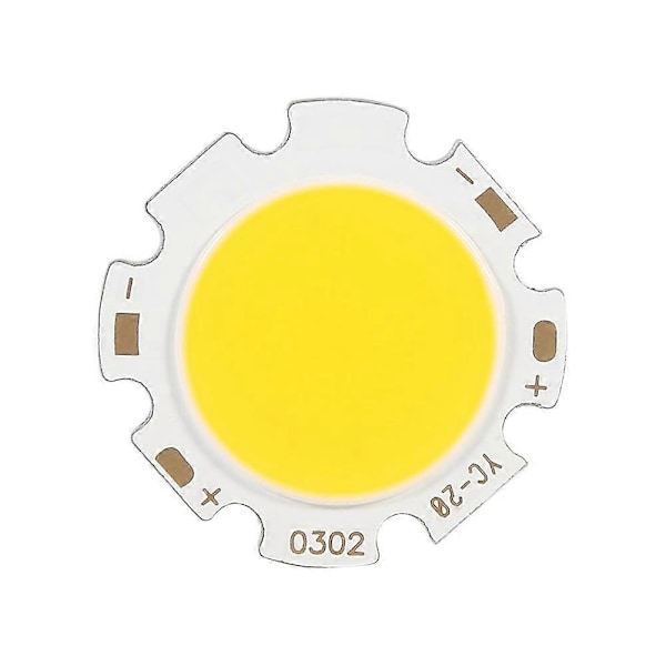 10 stk. Rund Cob 3w High Power Led Chip Pære Lampe Lys Zekai VarmtHvidtLys