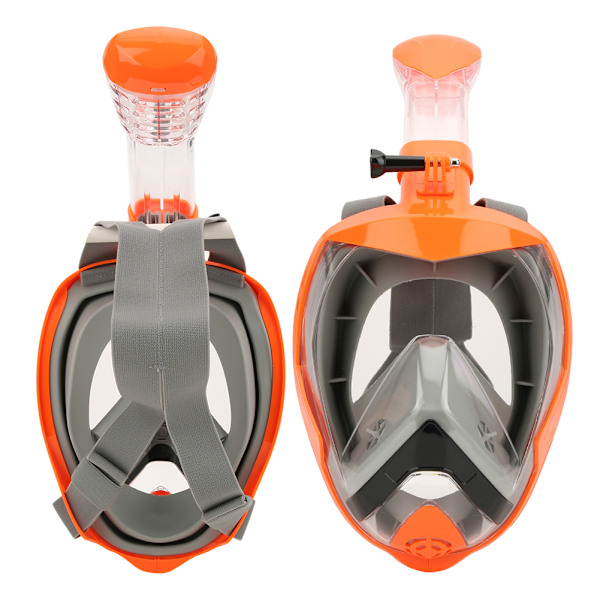 Flytende silikon All Dry Folding Full Face Anti-fog Voksne Dykkemaske Svømming Snorkling Rekvisita Orange S/M