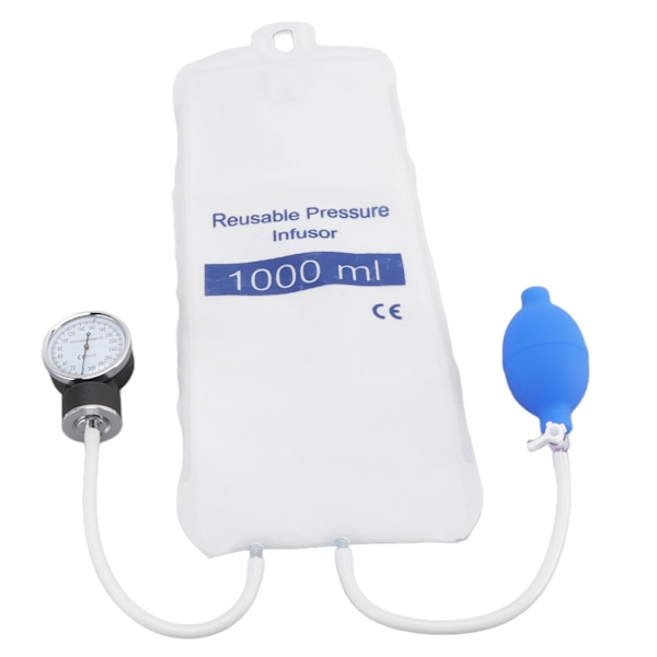 Tryckinfusionspåse ICU-övervakningsvätska Snabbinfusion med indikatormätare Huvud för snabb blod- och vätskein infusion 1000 ml