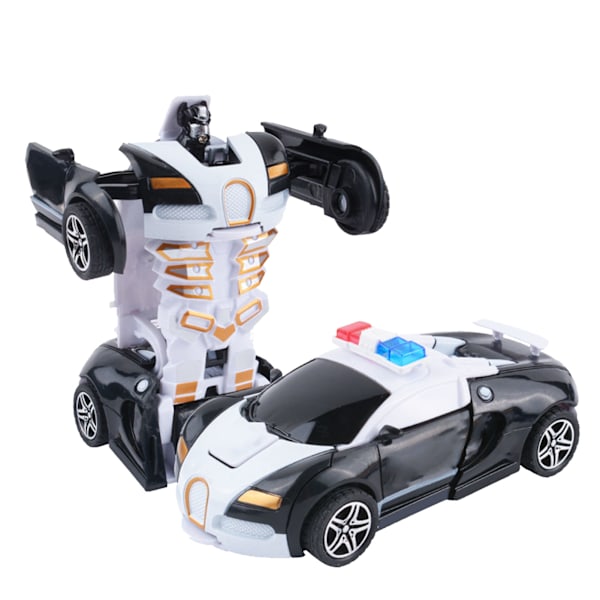 Muuttuva autolelu, iskunkestävä, kaksoisinertia, tukeva, kestävä robottiautolelu lapsille, pojille, mustavalkoinen